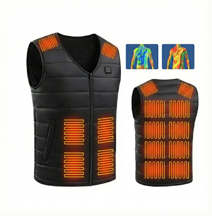 Gilet Chauffant 16 Zones Homme & Femme – Veste Chauffante Hiver (Batterie USB Non Incluse)