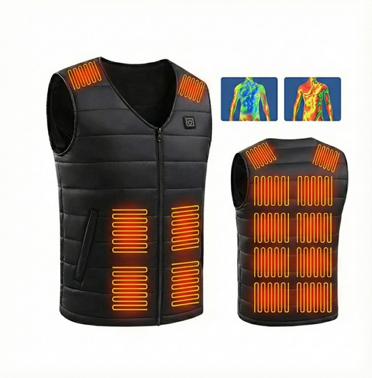 Gilet Chauffant 16 Zones Homme & Femme – Veste Chauffante Hiver (Batterie USB Non Incluse)