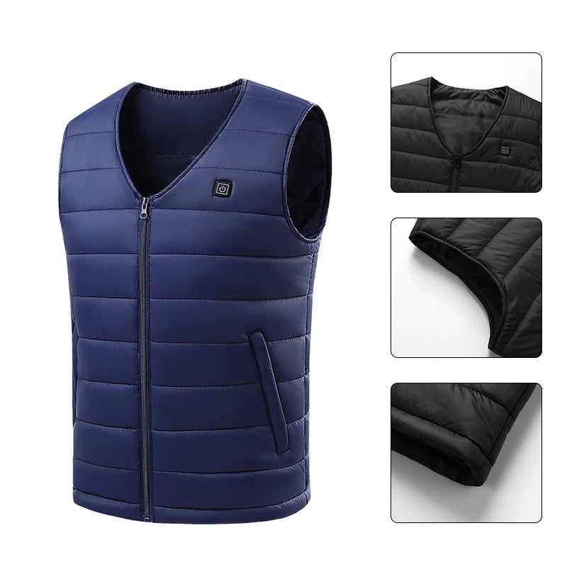 Gilet Chauffant 16 Zones Homme & Femme – Veste Chauffante Hiver (Batterie USB Non Incluse)